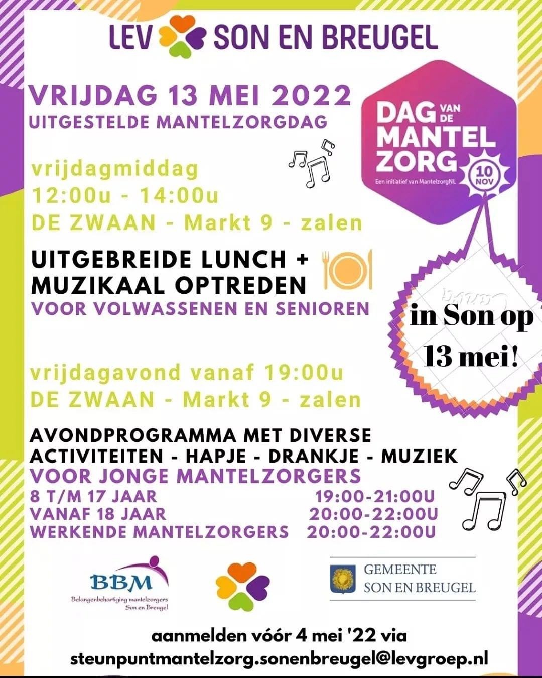 Vrijdag 13 mei Optredens Key4Music Mantelzorgdag Son en Breugel