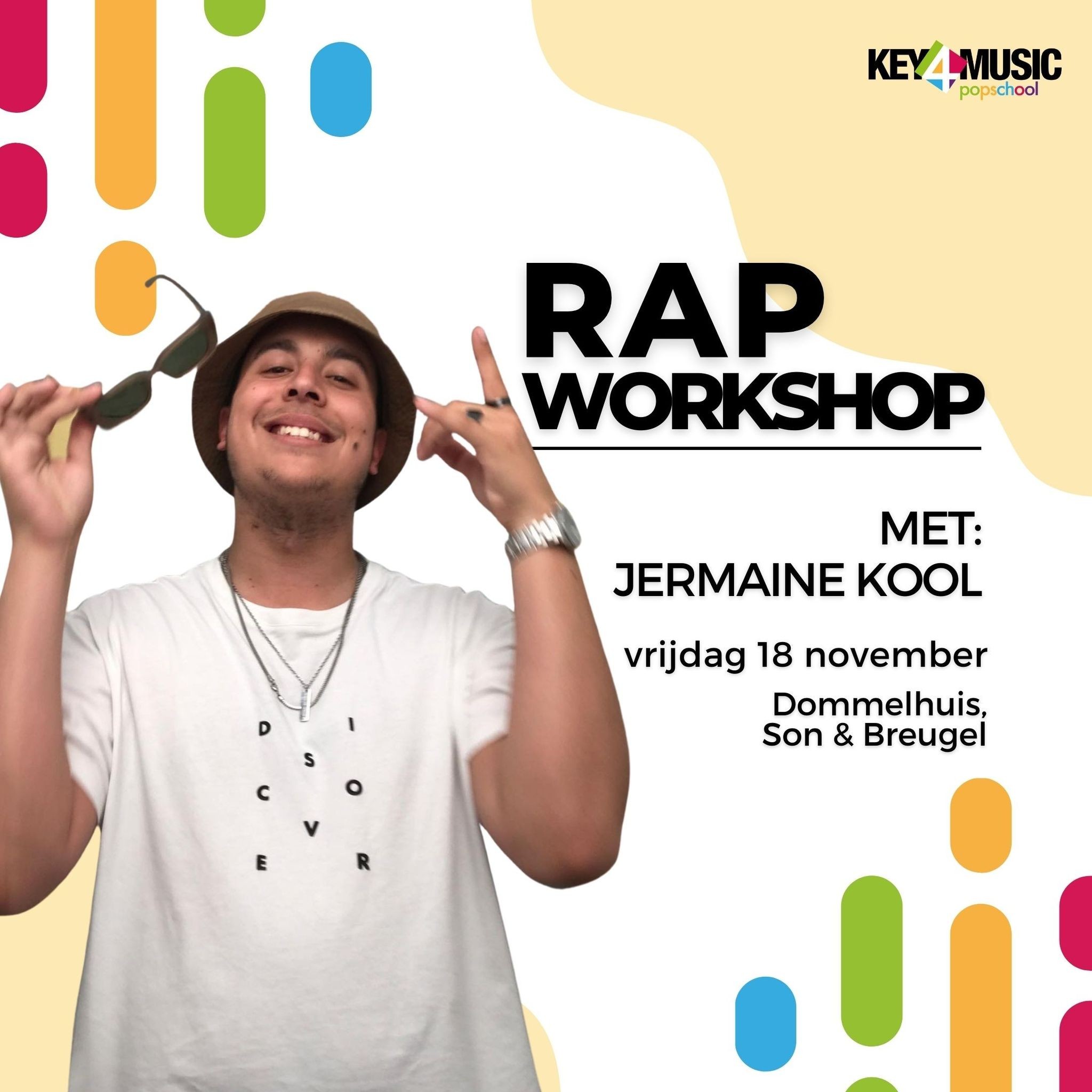 Vrijdag 18 november Rap Workshop door Jermaine Kool